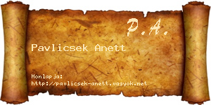 Pavlicsek Anett névjegykártya